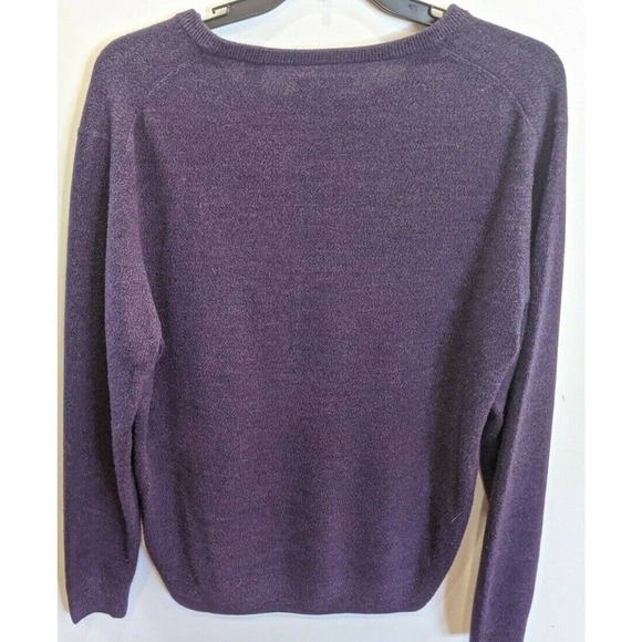 Unisex Pullover XL Sweater V Neck Purple SOFT John Bartlett Consensus - Picture 2 of 3